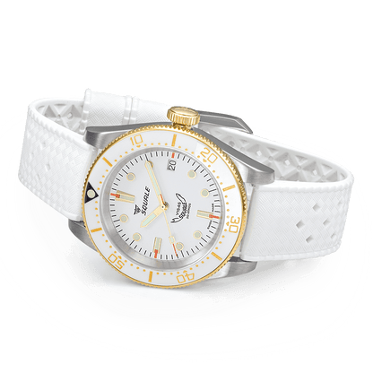 Squale 1545 White Rubber 1545WTWT.HTW Kautschukband Taucheruhr