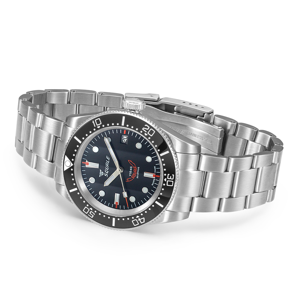 Squale 1545 Black Bracelet 1545BKBKC.AC Edelstahlband Taucheruhr