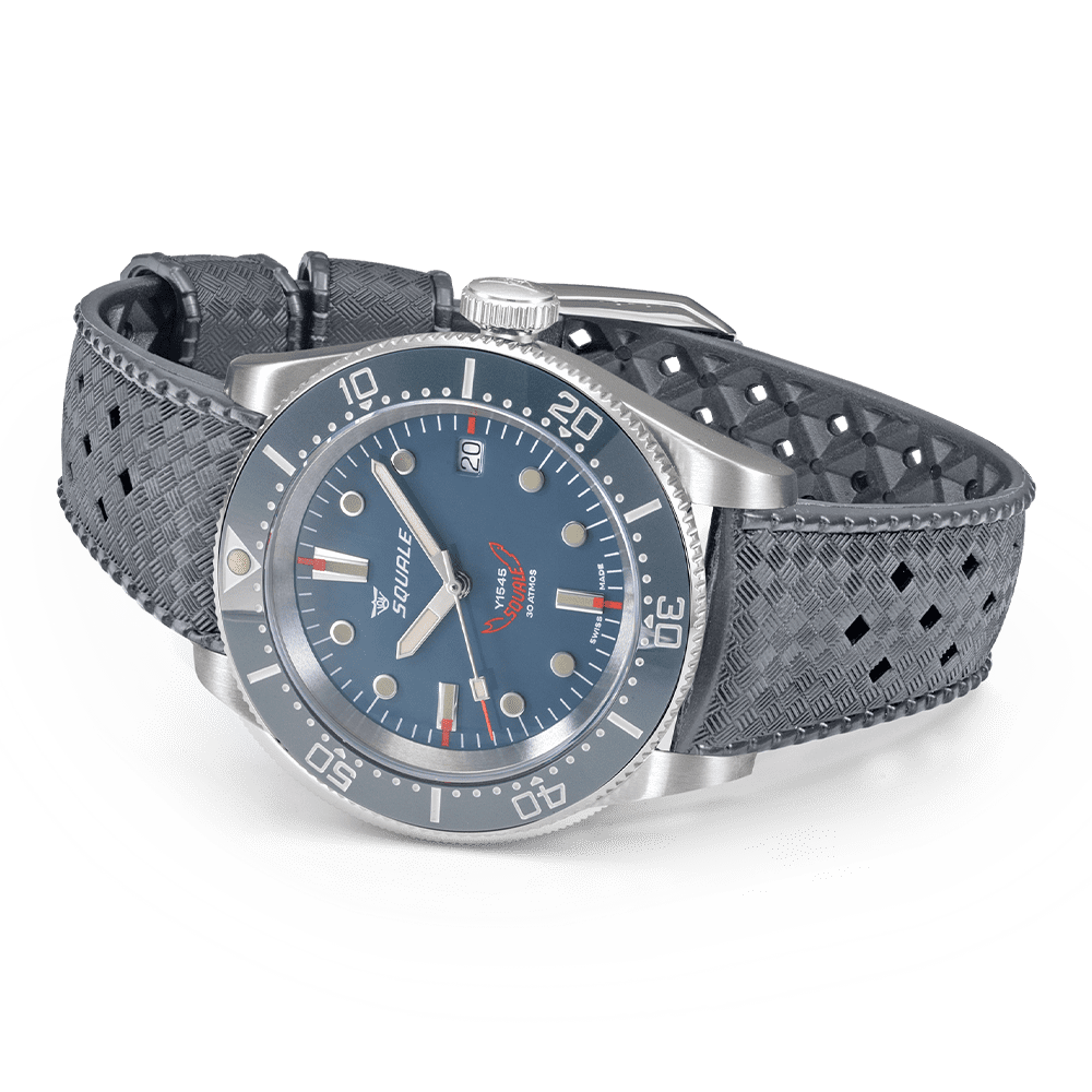 Squale 1545 Grey Rubber 1545GG.HTG Kautschukband Taucheruhr