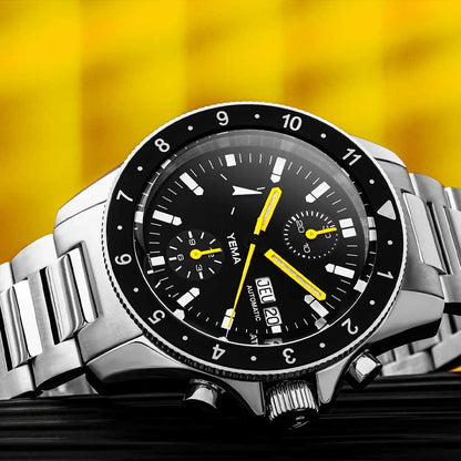 Ocean Crawler Core Diver - Black Mother of Pearl - Carbon Fiber Bezel