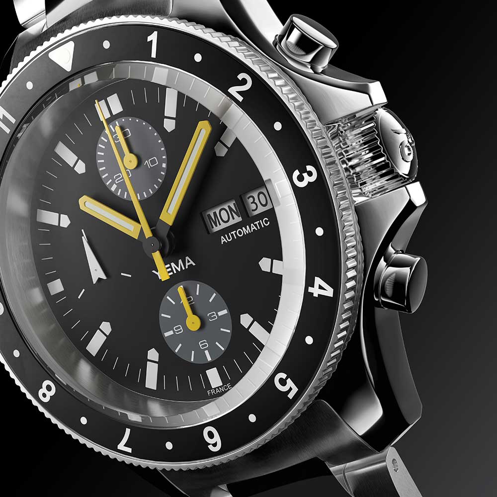 Yema Navygraf Chrono UTC Schwarz YNAV22CH