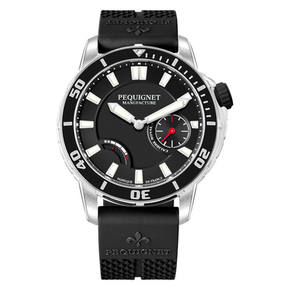 Pequignet Extrême 300 Taucheruhr 9050443 mit schwarzer Lünette am Kautschukband