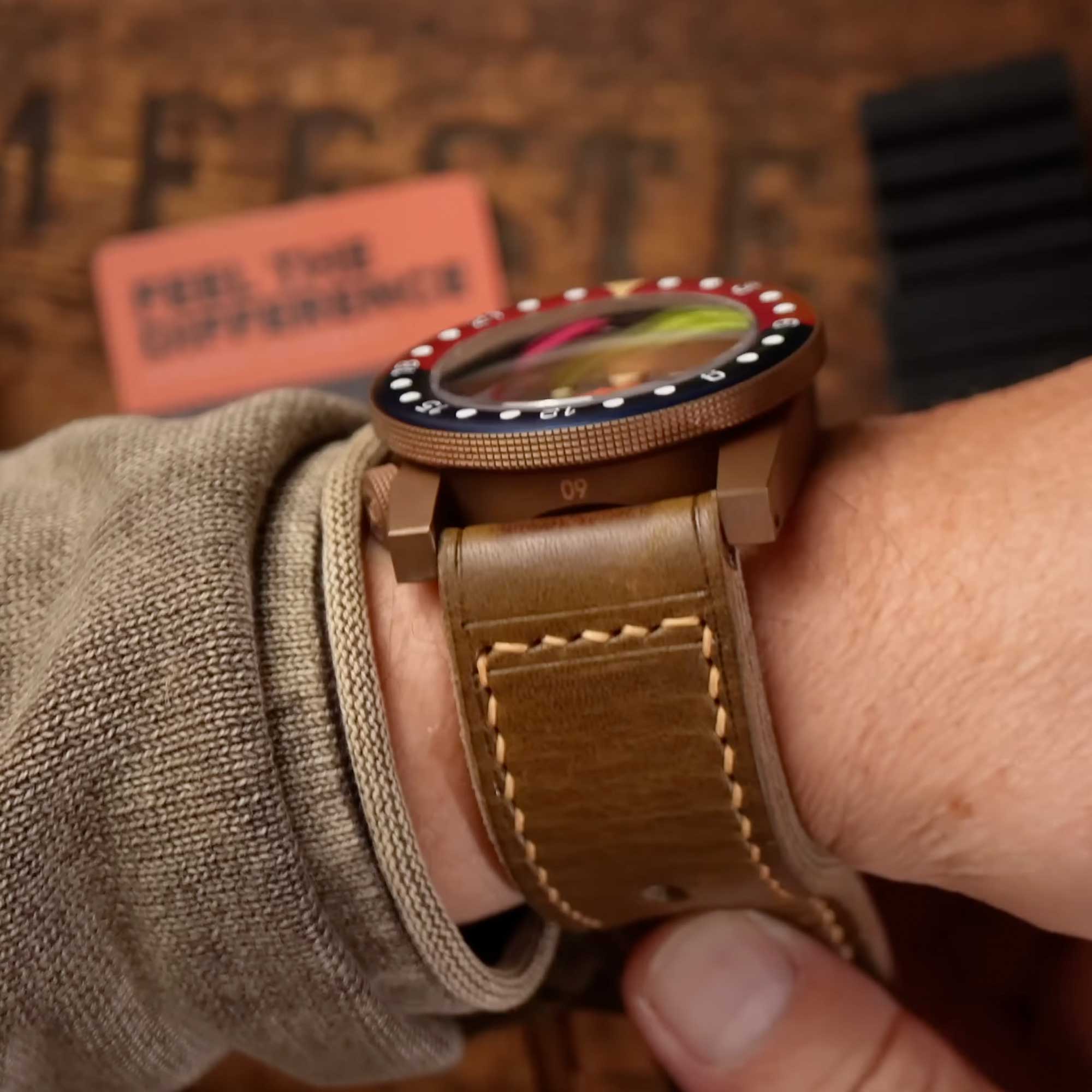 Vintage VDB D22 Pepsi GMT Bronze Fotouhr